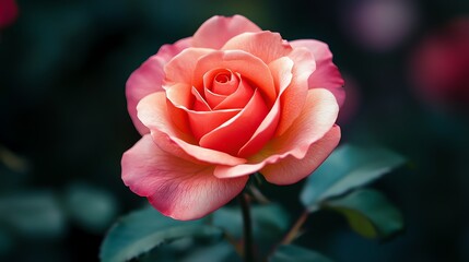 Peach Rose Flower in Garden Close Up Elegant and Delicate