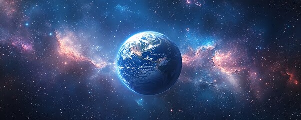 A strikingly beautiful watercolor of Earth in space