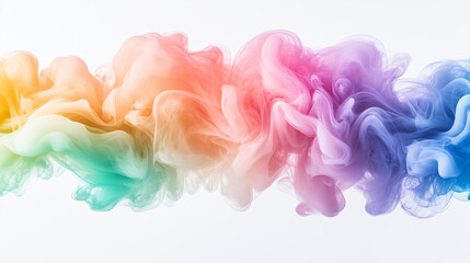 Soft flowing abstract waves in pastel and rainbow gradients on clean white backgrounds
