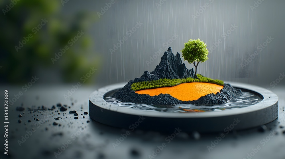 Poster mesmerizing fluid topographic terrain with intricate rainfall data visualization cinematic natural l