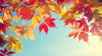 Autumn colored fall  maple  leaves background.