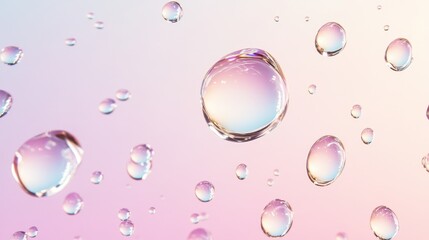 Serene Floating Droplets In Pastel Color Gradient