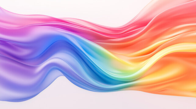 Soft flowing abstract waves in pastel and rainbow gradients on clean white backgrounds
