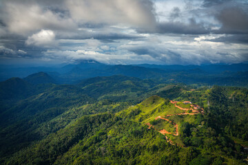 Obraz premium Scenic view from Mountain Peak Ambuluwawa, Kandy, Sri Lanka, Asia