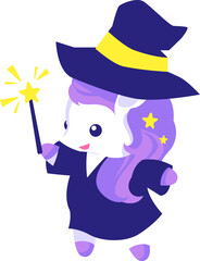 Cartoon Unicorn Wizard Illustration, Design Inspiration, Vector, Illustration, Object, Template