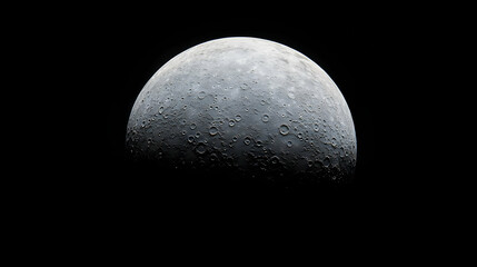 Gray Moon In Dark Space