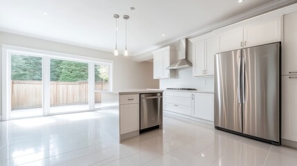 Bright, modern kitchen with seamless flow to outdoor space.  