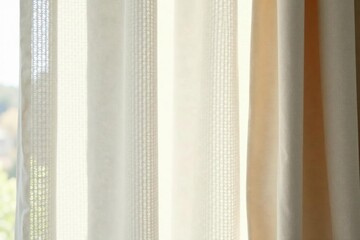 Subtle textured linen curtains, neutral beige , beige, studio