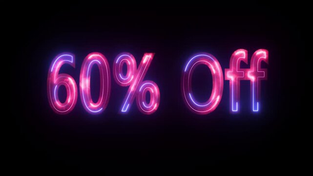 Discount 60% Offer Price .Digital flash Sale discount 60 Percent offer with spiral Animation background.