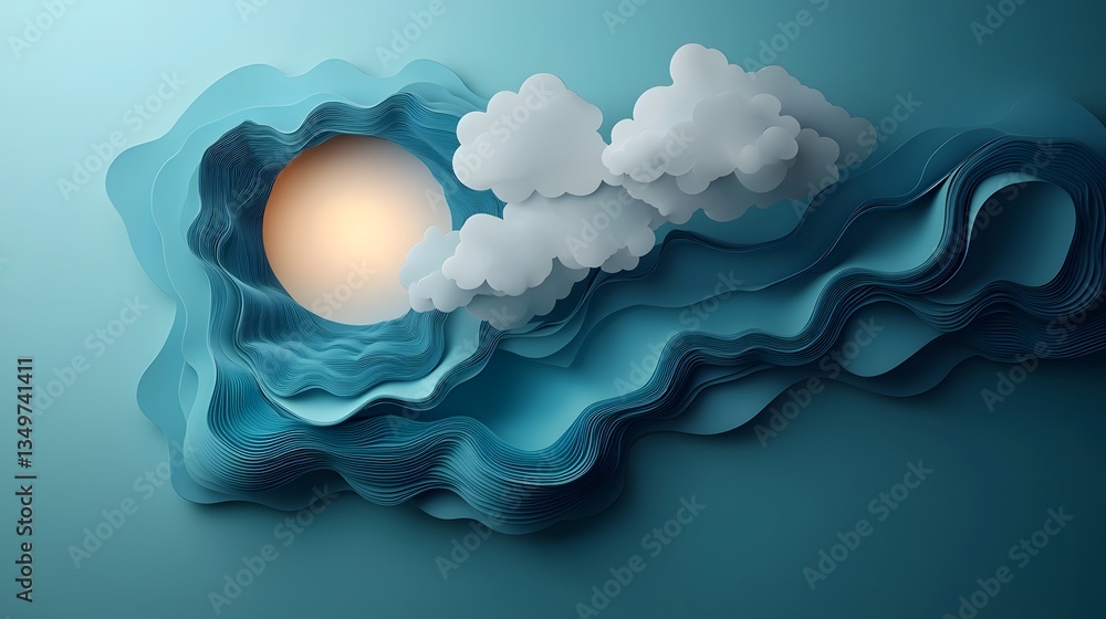 Poster rainfall pattern map with fluid topographic landscape and ethereal weather data visualization a dyna