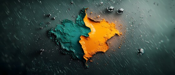 Striking Rainfall Pattern Map   Organic Topographic Landscape Dynamic Weather Data Representation Immersive Hydrological Data Scientific in Vivid 6K with Impressionist Style Painterly Effect