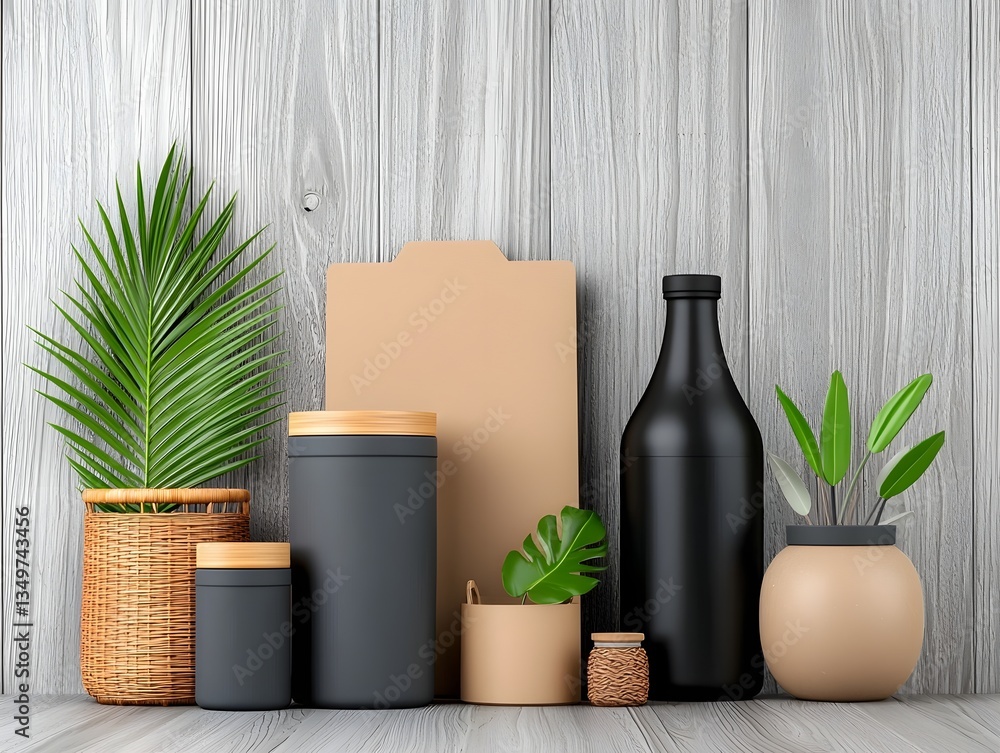 Poster stylish and organized home storage solution featuring a collection of various containers made of car