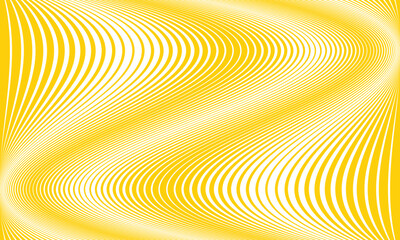 abstract trendy yellow big to small repeat flowing wave line pattern perfect for background.