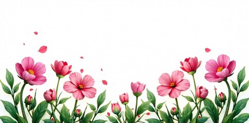 White background with isolated flowering plant, nature, bloom