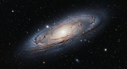 Naklejka premium Majestic Spiral Galaxy NGC 5194 Cosmic Wonder Starry Night Deep Space