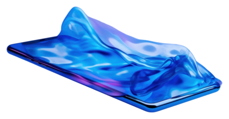 PNG Smartphone floating in the air azure technology simplicity.