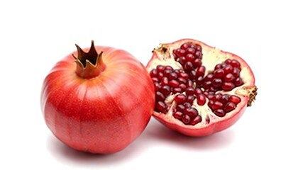 Juicy Pomegranate Fruit Half and Whole Red