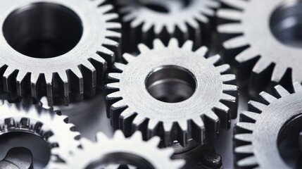 Close-up of Interlocking Gears