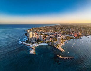 Fototapeta premium san antonio oeste view panoramic aerial shot located next to the ocean