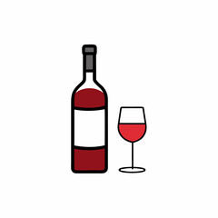 red wine bottle and glass