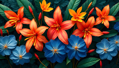 Fototapeta premium “Exotic Flowers Icon