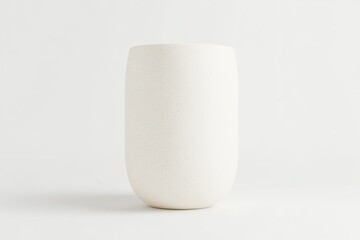 Simple, clean, white ceramic cylinder vase