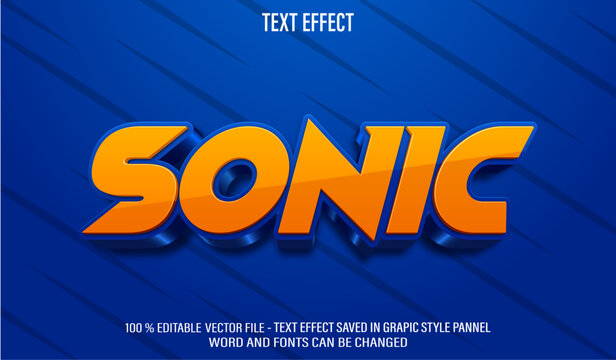 Sonic Blue 3d editable text effect style