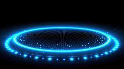 Glowing Blue Circular Stage