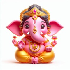 Charming Kawaii Ganesha Illustration: A Modern Take on Hindu Divinity