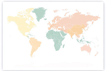 flat design 2D map of the world