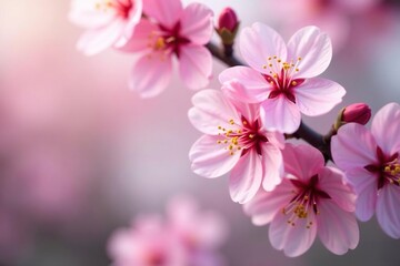 Delicate pink cherry blossoms, full bloom, soft petals , floral pattern, cherry blossom, texture