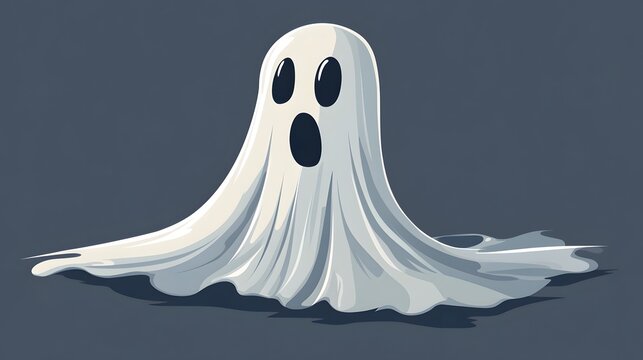Detailed Ghost Vector Illustration, Perfect for Halloween Designs and Spooky Themes