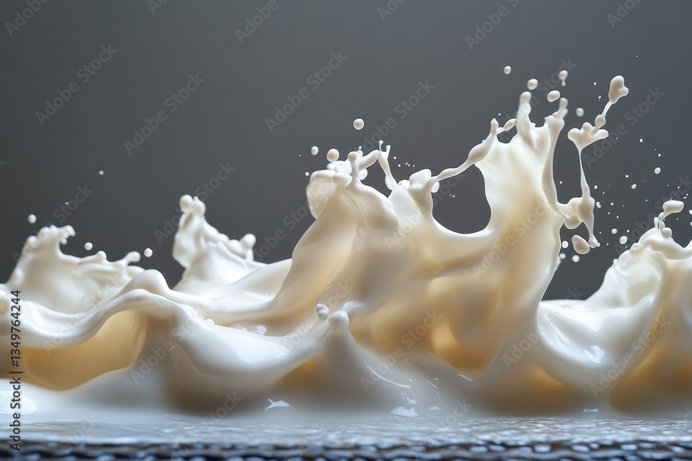 Poster liquid dynamics: a captivating view of liquid splash with dynamic formations and intricate details, 