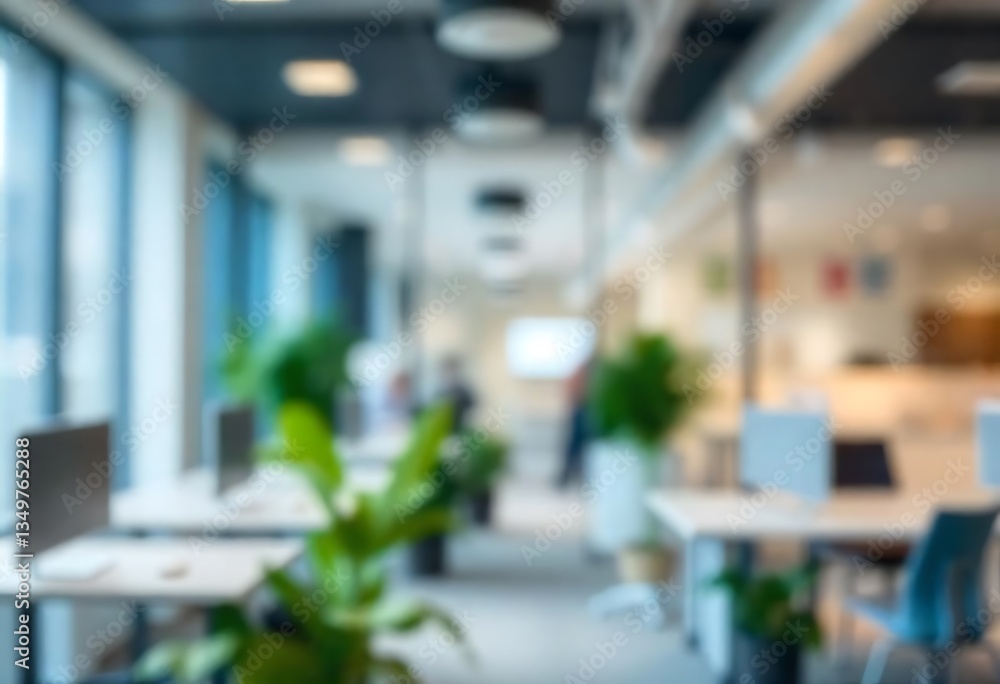 Poster generative ai modern office space abstract blurred background