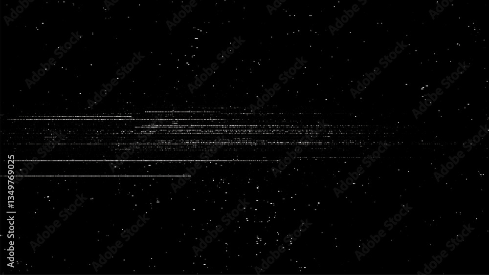 Aufkleber Digital noise. Abstract distortion static texture. Vector. Minimalistic digital glitch art. pixel graphics. VHS grainy texture. Black background. Retro game aesthetics backdrop.
