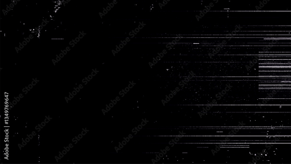 Aufkleber Digital noise. Abstract distortion static texture. Vector. Minimalistic digital glitch art. pixel graphics. VHS grainy texture. Black background. Retro game aesthetics backdrop.