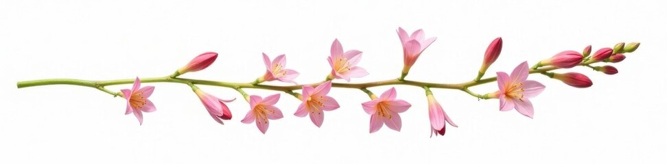 Delicate flower stem isolated on white background, isolated, stem, botanical