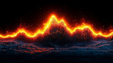Fiery Mountain Range Abstract