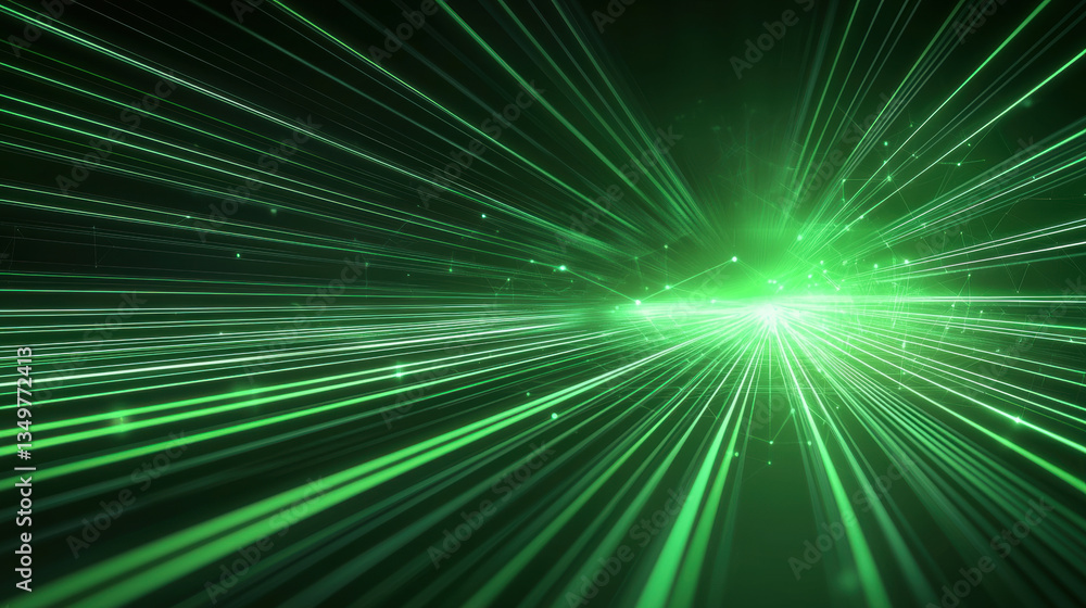 Aufkleber high tech green light beams radiate dynamic pattern, creating energetic and futuristic atmosphere. t