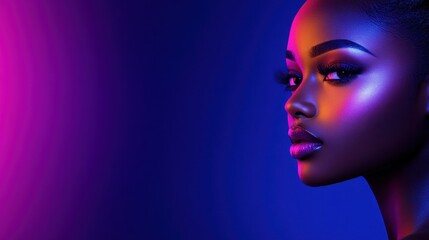 Neon Portrait: A Striking Image of a Woman's Profile