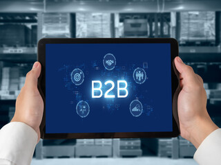 Business person navigates B2B landscape, harness technology to enhance business-to-business connections. Discover reshapes B2B interaction, driving innovation in business-to-businesses strategy. brisk
