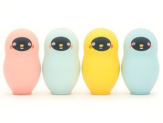 Cute Pastel Nesting Dolls.