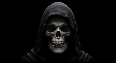 Grim Reaper Skull: Dark, Spooky Halloween Image