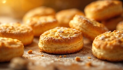 Golden Buttery Biscuits Homemade Baking Sweet Treats