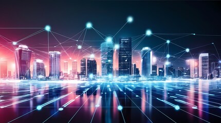 Fototapeta premium The Connected Future: A Digital Smart City