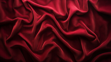 Obraz premium Rich red fabric draped artistically creates luxurious texture and depth in a close-up composition at a studio setting Generative AI