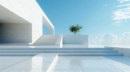 Obraz premium Modern Minimalist White Architecture