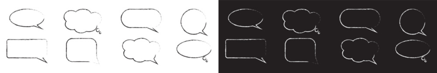 Hand-drawn speech bubbles collection