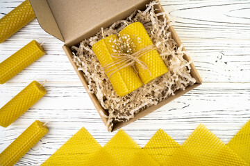 Beeswax Candle Production Packed in Box for Creative Gift