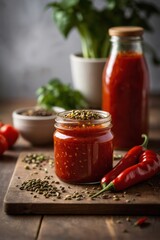 Gourmet pepper relish blended with chili flakes, seeds, and subtle sweetness highlights relish potential. Smooth texture meets tangy spark, pleasing flavor seekers everywhere